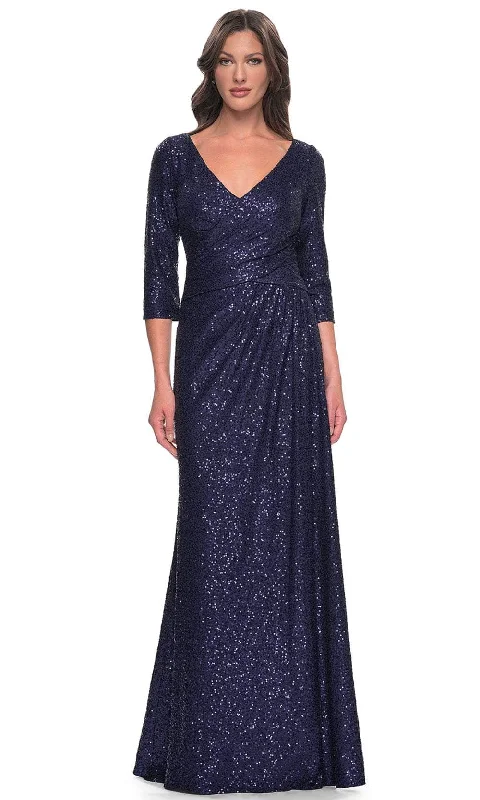 La Femme 30879 - V-Neck Sequin Formal Dress