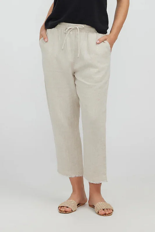 Humidity - Lido 3/4 Linen Pant, Natural