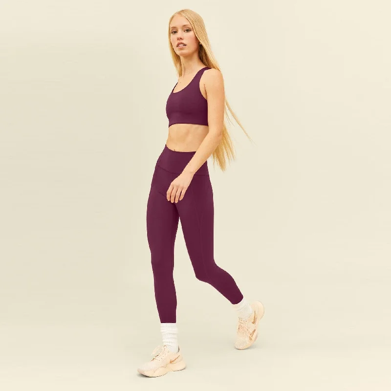 High Rise Compressive Legging (Plum)