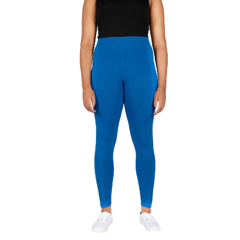 Azurite Blue Adults Leggings with Pockets