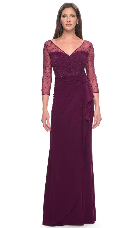 La Femme 31777 - Ruched Illusion Formal Dress