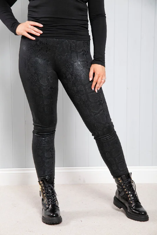 Black Snakeprint Leggings