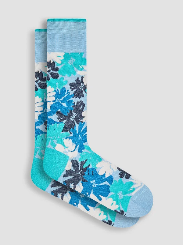 Bugatchi Floral Socks - Mint