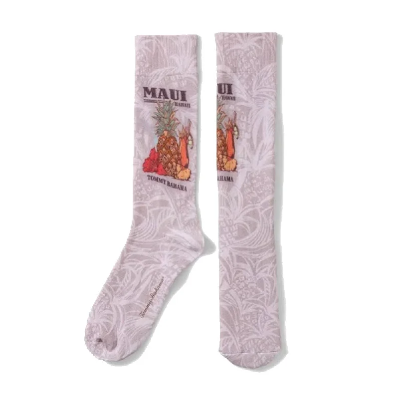 Tommy Bahama Pineapple Paradise Sub Print Socks - Stone