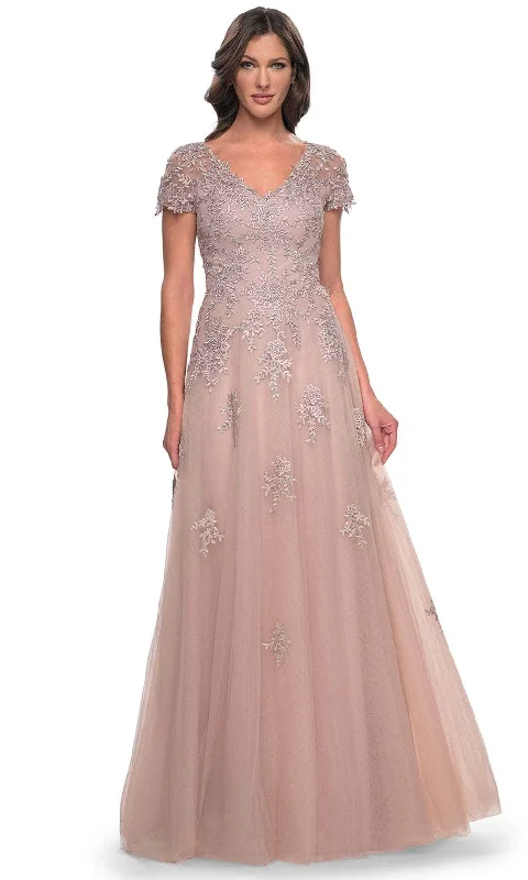 La Femme 30228 - Embroidered A-Line Formal Dress