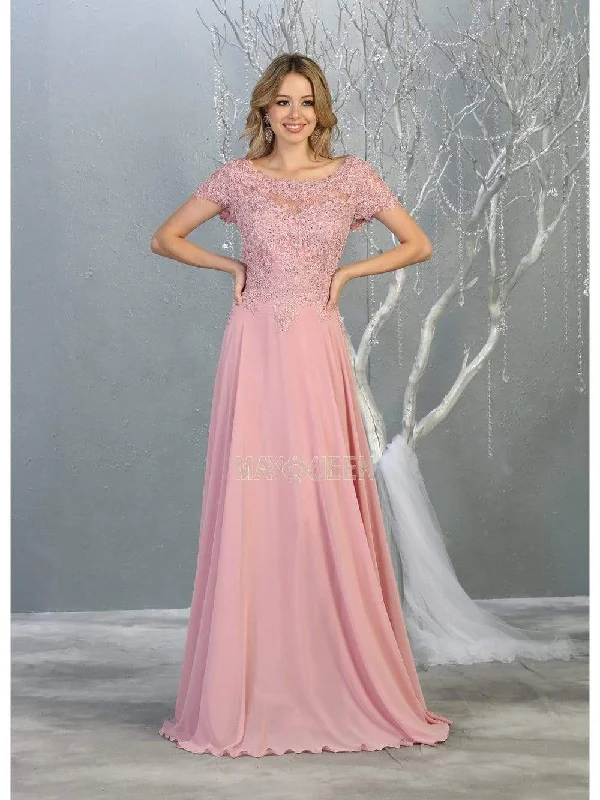 May Queen MQ1763 - Lace Bodice Formal Dress