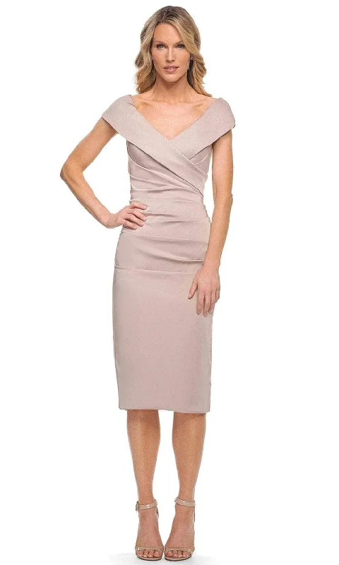 La Femme 30110SC - Wide V Neck Formal Dress