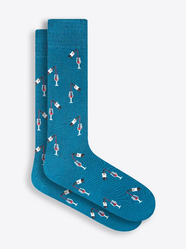 Bugatchi Wine Pour Mercerized Socks - Teal