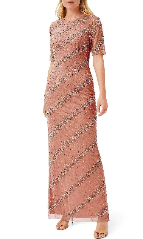 Aidan Mattox MD1E207520 - Short Sleeve Beaded Formal Dress