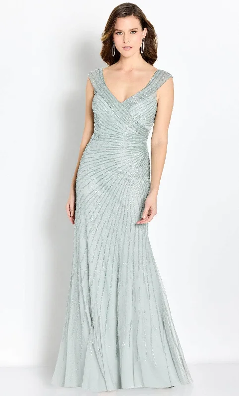 Cameron Blake CB755 - V-Neck Cap Sleeve Formal Dress