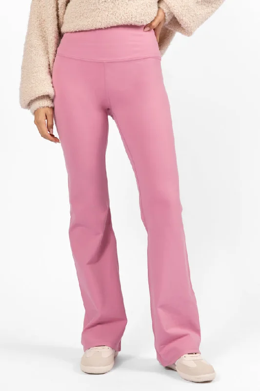 Get Moving Pink Flare Knit Leggings