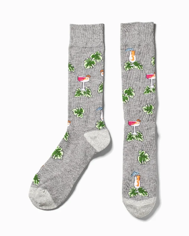 Tommy Bahama Islandzone Sip Back, Relax Socks - Grey Heather