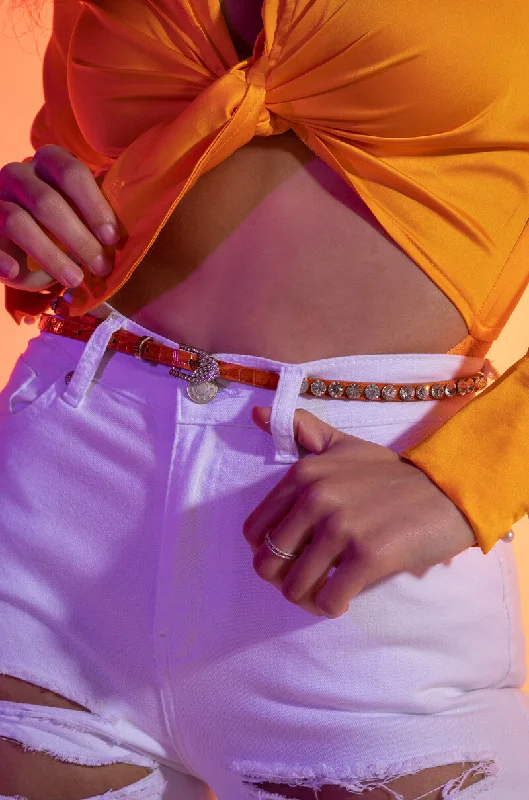 RANGER ORANGE RHINESTONE BELT