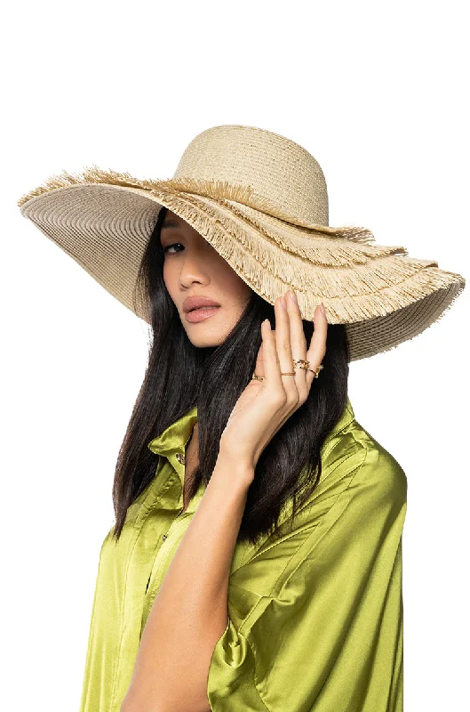 TAKE ME TO TULUM FRINGED STRAW HAT