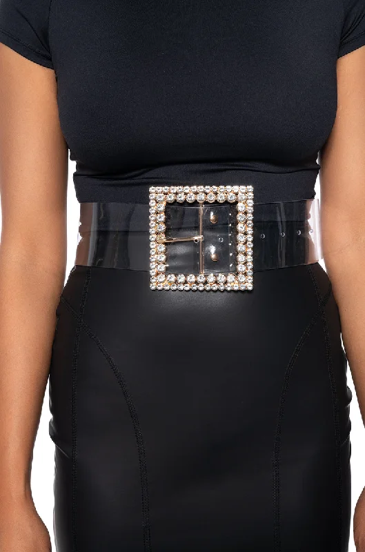 CLEAR TO ME EMBELLISHED BELT