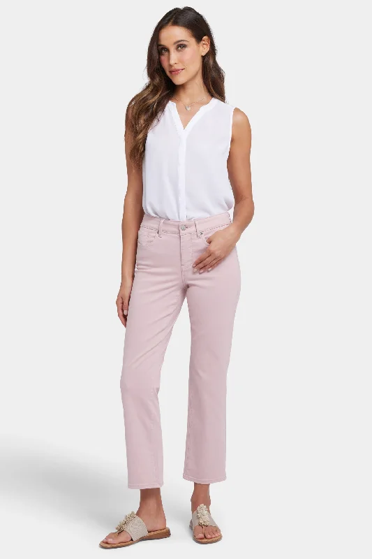 Marilyn Straight Ankle Jeans - Pale Mauve