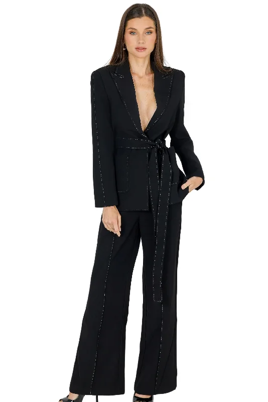 Yena Blazer with Belt (BLACK)