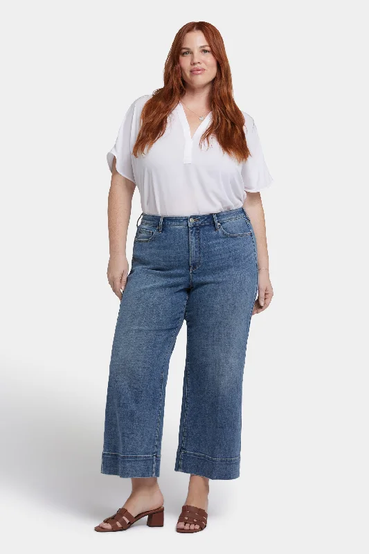 Teresa Wide Leg Ankle Jeans In Plus Size - Majorca Bay