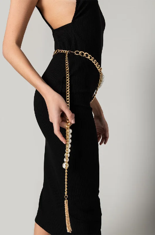 LIFE IS GOLDEN CHAIN PEARL BELT