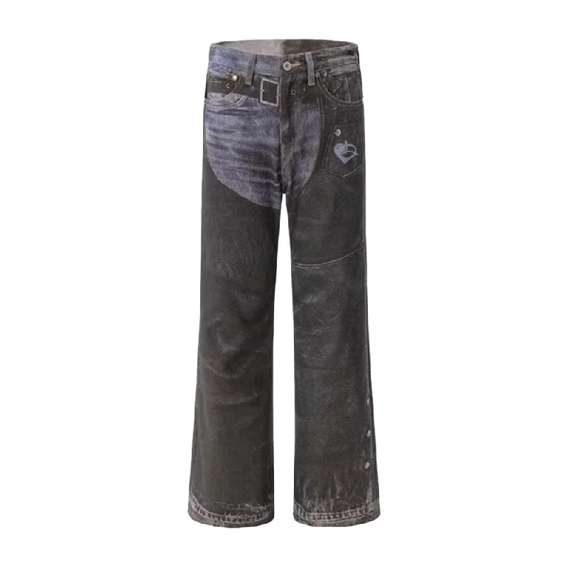 DF | Distressed Coated Digital Printed Jeans