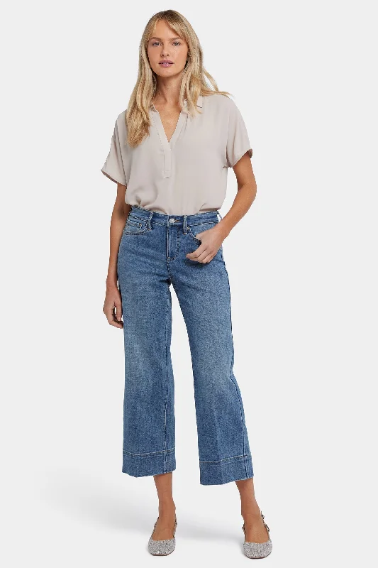 Teresa Wide Leg Ankle Jeans In Petite - Majorca Bay