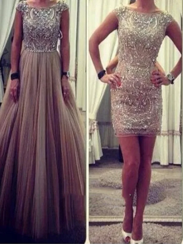 Round Neck Long/Short Prom Dresses, Formal Dresses, Evening Dresses