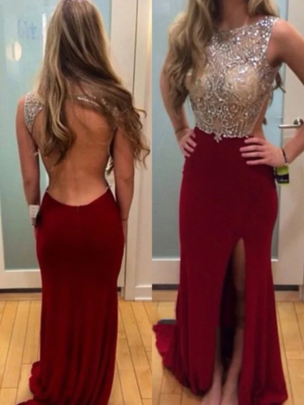 A Line Backless Prom Dresses, Formal Dresses, Evening Dresses