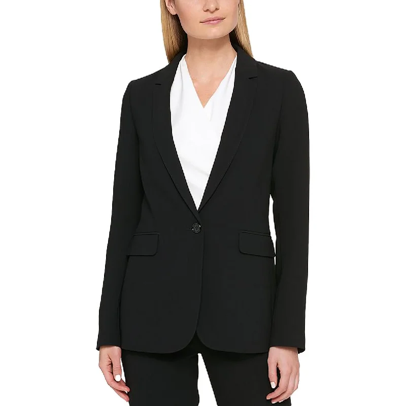 Womens Satin Suit Separate One-Button Blazer