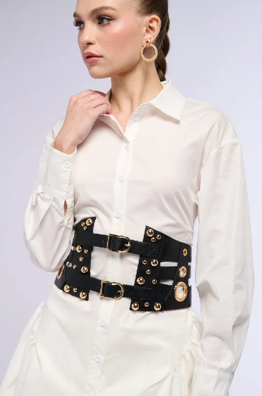 EMBELLISHED LIFE FAUX LEATHER BELT