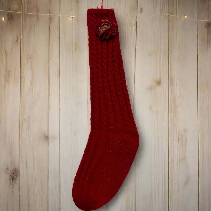 Deep Red Knit Sock