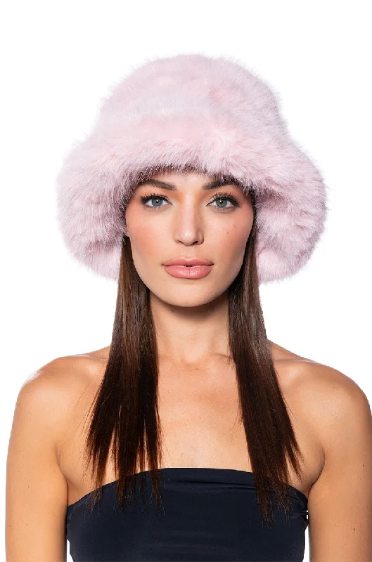 BABY IT'S COLD OUTSIDE FAUX FUR BUCKET HAT