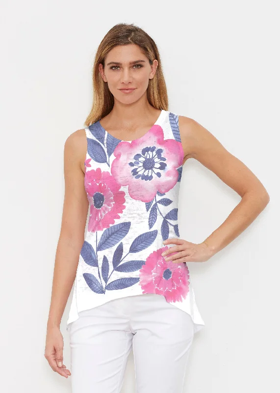 Watercolor Blooms (13355) ~ Signature High-low Tank