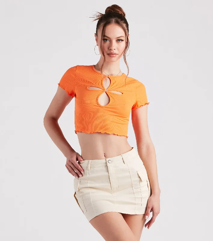 Flirt Factor Cutout Crop Tee