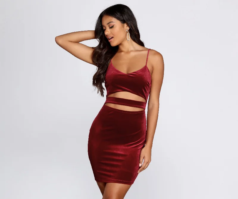 Visions Of Velvet Mini Dress