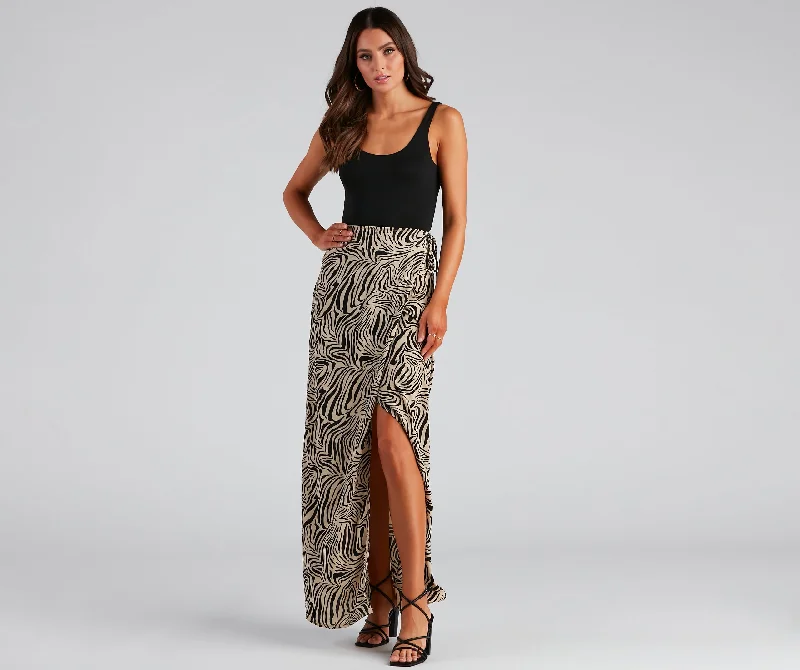 Wild And Chic Zebra Maxi Skirt