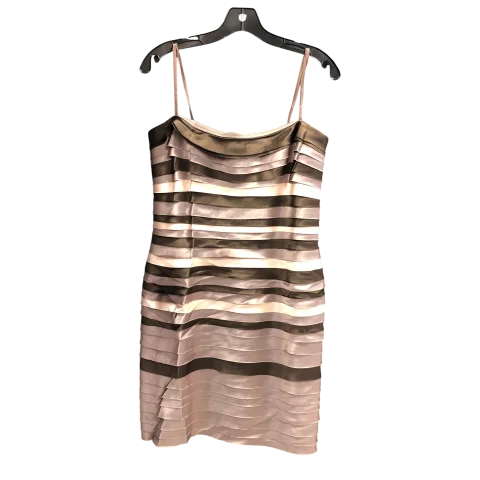 Dress Designer By Bcbgmaxazria In Brown & Cream, Size: 12