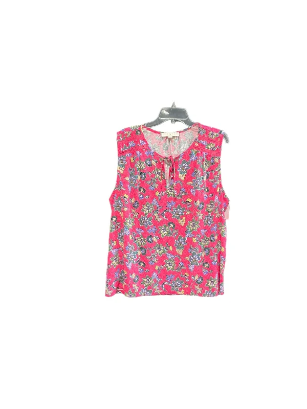 Floral Print Top Sleeveless Loft, Size Xl