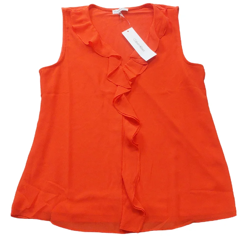 Orange Top Sleeveless Calvin Klein, Size M