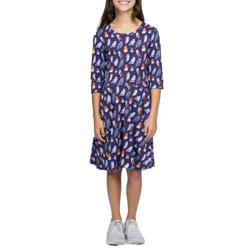 Owls Kids Twirl Dress