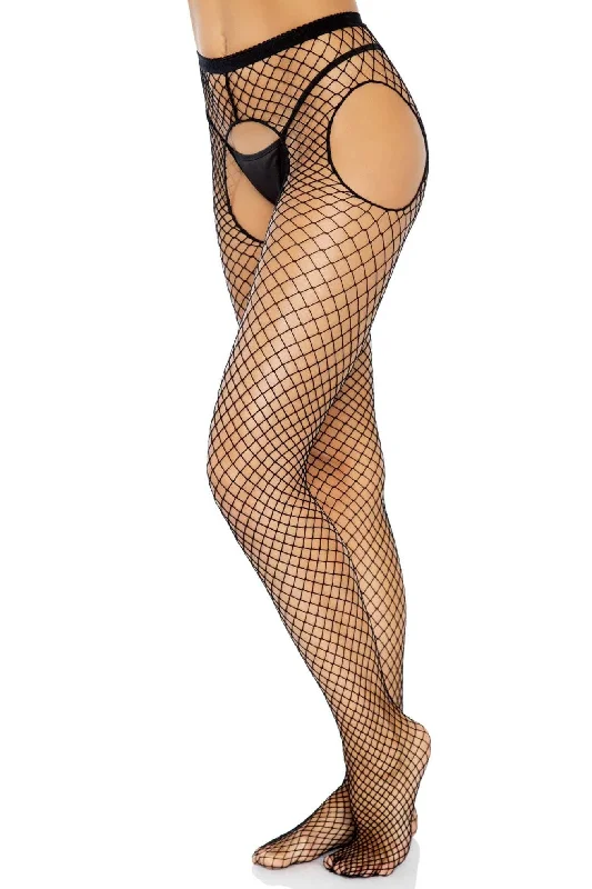 Diamond Net Suspender Pantyhose